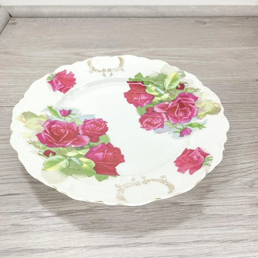 Antique‎ Floral Porcelain Platter: Oscar & Edgar Gutherz Royal Austria Plate